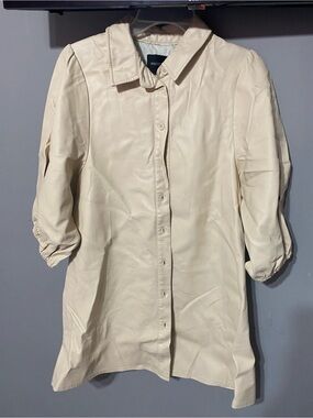 Dolce Cabo Cream Button-Front Casual Shirt